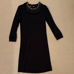 Tory Burch Black Dress with Embellished Neckline